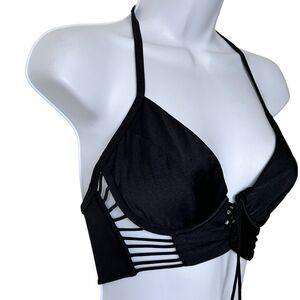 Luli Fama Verano De Rumba M black Corset bikini Top